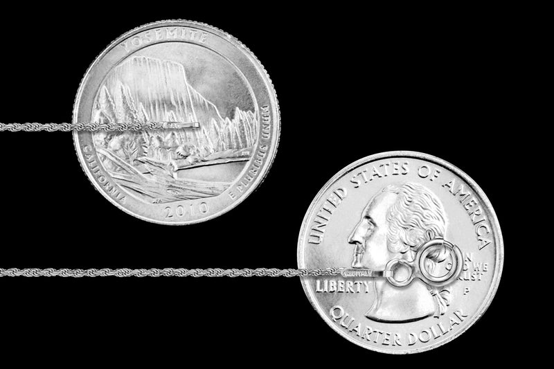 Sac Silver Sterling Silver Diamond-Cut Rope Chain 1.1mm Solid 925 Italy New Necklace 16" - Image 2